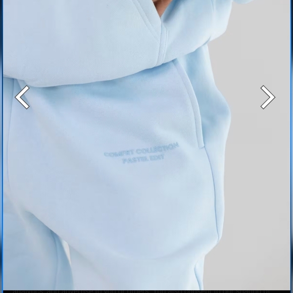 NWT Comfrt Pastel Oversized Sweatpants Baby Blue Cuffed Bottoms Size XL - Picture 2 of 7